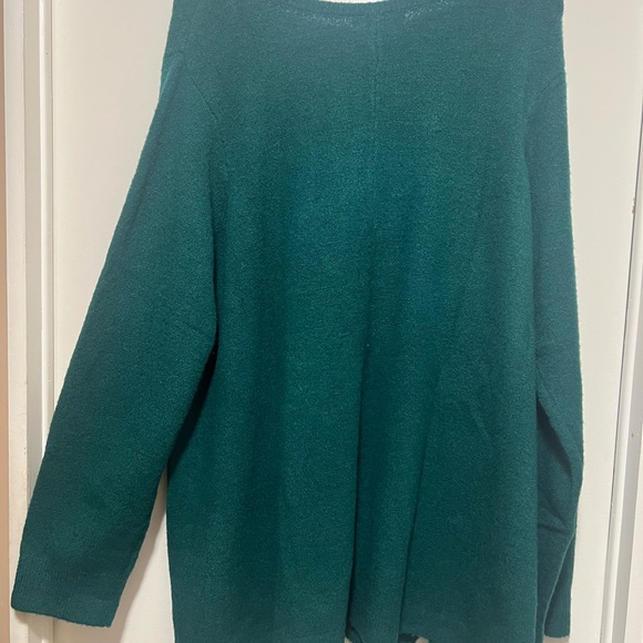 Ellos Women's Plus Size Button Trim Pullover Green Sweater Size 1X New - Picture 5 of 8